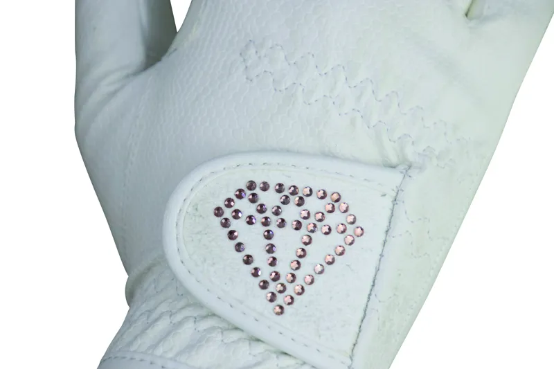 Hy Equestrian Cadiz Childrens Riding Gloves - White-2